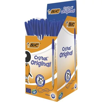 BiC Cristal Original kupakos golyóstoll, 0,32 mm, 50 db, kék
