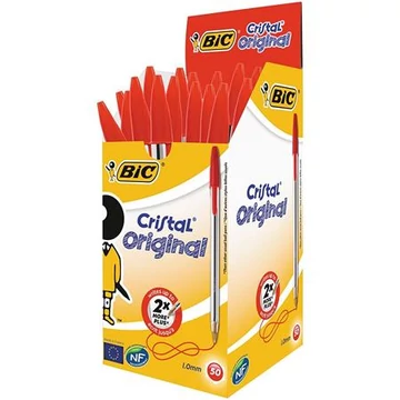 BiC Cristal Original kupakos golyóstoll, 0,32 mm, 50 db, piros