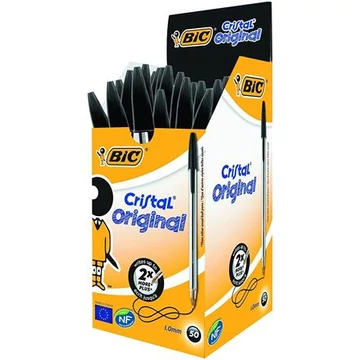 BiC Cristal Original kupakos golyóstoll, 0,32 mm, 50 db, fekete