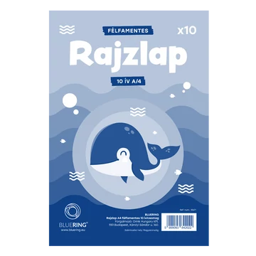 Rajzlap, A4, félfamentes, 10 lap