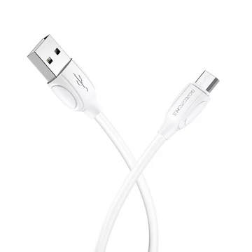 Borofone BX19 MicroUSB - USB töltőkábel, 1 méter, fehér