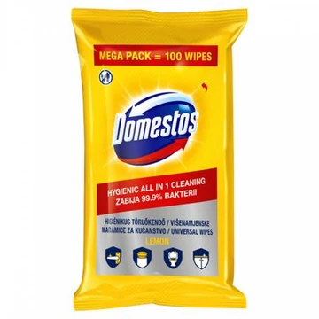 Domestos nedves törlőkendő, 100 db, citrom illat