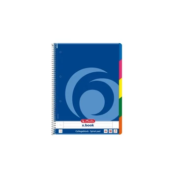 Herlitz regiszteres spirálfüzet, A4, 100 lap, perforált, lyukasztott, vonalas