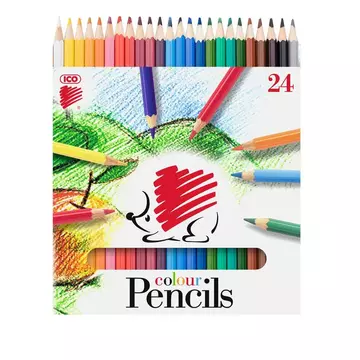 ICO Süni színes ceruza készlet, hatszögletű, 24 db