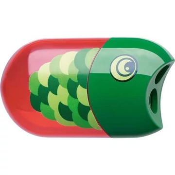 Faber-Castell tartályos hegyező és radír, kétlyukú, hal minta