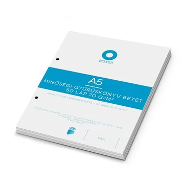 Ico Boxer gyűrűskönyv betét, A5, sima, 50 lap