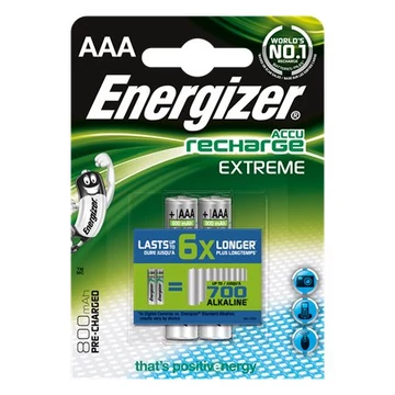 Energizer Extreme tölthető ceruzaelem, AAA, 2x800 mAh