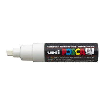 Uni Posca PC-8K dekormarker, 8 mm, vágott, fehér