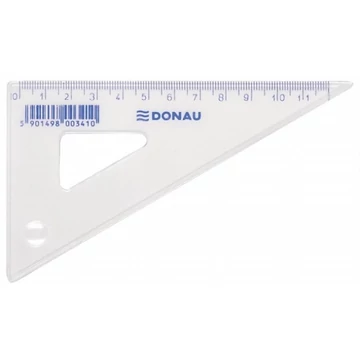 Donau háromszög vonalzó, műanyag, 60°, 12 cm