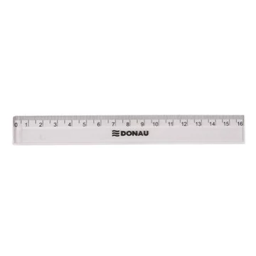 Donau egyenes vonalzó, műanyag, 16 cm