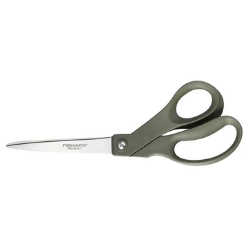 Olló, általános, 21 cm, újrahasznosított, FISKARS, sötétzöld
