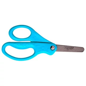 Olló, iskolai, 13 cm,  újrahasznosított, FISKARS, kék
