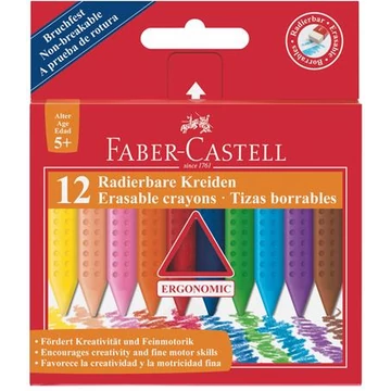 Zsírkréta, háromszögletű, Faber-castell grip, 12 különböző szín
