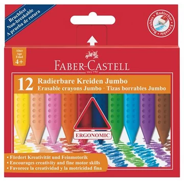 Zsírkréta, háromszögletű, Faber-castell jumbo grip, 12 különböző szín
