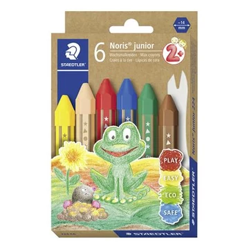 Zsírkréta, vastag, hatszögletű, Staedtler noris junior 224, 6 különböző szín