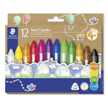 Zsírkréta, vastag, háromszögletű, Staedtler noris jumbo 228 14, 12 különböző szín