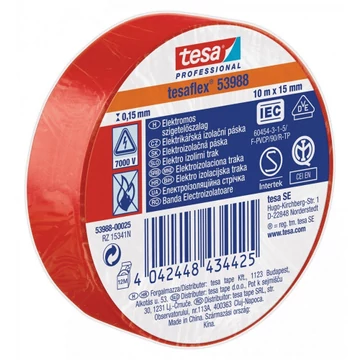Tesa szigetelőszalag 15mmx10m, piros