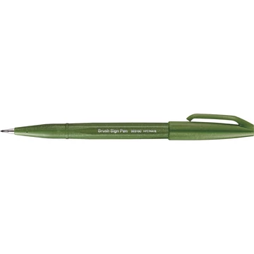 Pentel SES15C-D2X kalligrafikus ecsetfilc, olivazöld