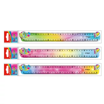 Keyroad flexibilis egyenes vonalzó, 30 cm, színátmenetes, vegyes színekben