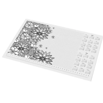 Panta Plast könyökalátét, 410x297 mm, színezhető, virágos minta