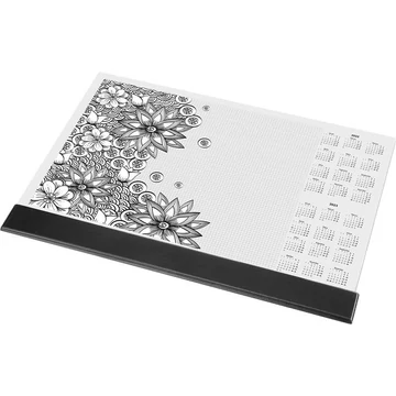 Panta Plast könyökalátét, 410x297 mm, színezhető, szamárfül védővel, virágos
