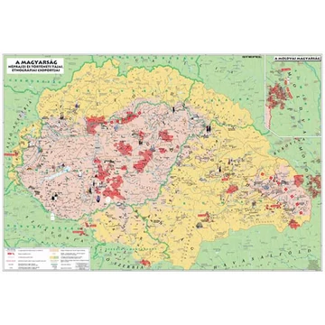 Stiefel kétoldalas könyökalátét, 450x660 mm, Magyarország néprajzi térkép