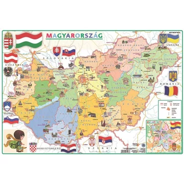 Stiefel kétoldalas könyökalátét, 400x300 mm, Magyarország domborzata