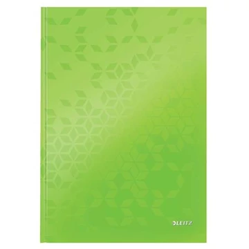 Leitz Wow beírókönyv, A4, vonalas, 80 lap, keményfedeles, zöld