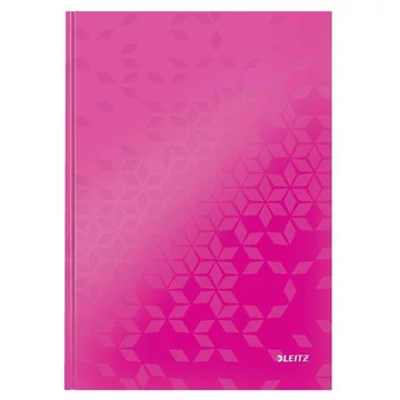 Leitz Wow beírókönyv, A4, kockás, 80 lap, keményfedeles, rózsaszín