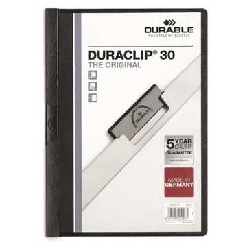 Durable Duraclip 30 gyorsfűző, klipes, A4, fekete
