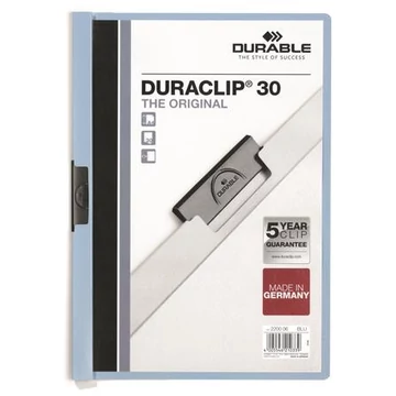 Durable Duraclip 30 gyorsfűző, klipes, A4, kék