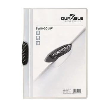 Durable Swingclip 30 gyorsfűző, klipes, A4, fekete