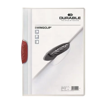 Durable Swingclip 30 gyorsfűző, klipes, A4, piros