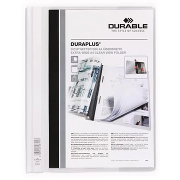 Durable Duraplus gyorsfűző, A4, széles, panorámás, fehér