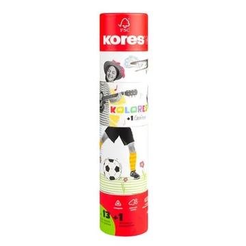 Kores színes ceruza készlet, háromszögletű, grafittal és hegyezővel, kolores twist & turn, 12 különböző szín