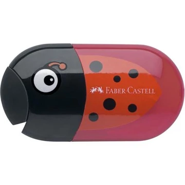 Faber-Castell tartályos hegyező és radír, kétlyukú, katicabogár minta