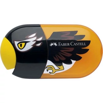 Faber-Castell tartályos hegyező és radír, kétlyukú, sas minta