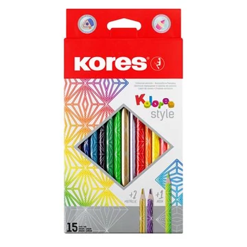 Kores színes ceruza készlet, háromszögletű, kolores style, 15 különböző szín