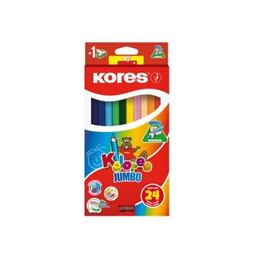 Kores színes ceruza készlet, háromszögletű, jumbo, kolores jumbo, 24 különböző szín