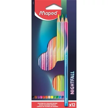 Maped színes ceruza készlet, háromszögletű, nightfall, 12 különböző szín