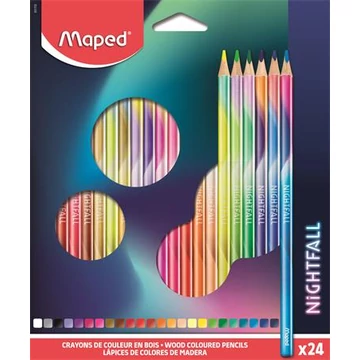Maped színes ceruza készlet, háromszögletű, nightfall, 24 különböző szín