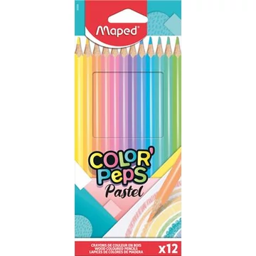 Maped színes ceruza készlet, háromszögletű, color peps pastel, 12 különböző pasztell szín
