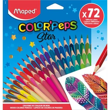 Maped színes ceruza készlet, háromszögletű, color peps star, 72 különböző szín