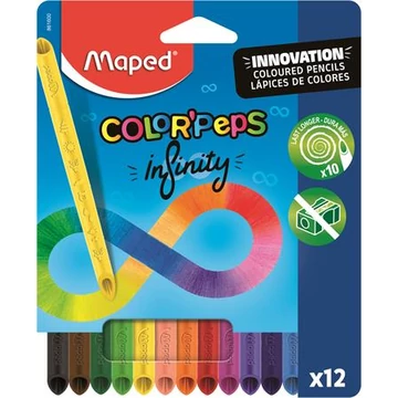 Maped színes ceruza készlet, háromszögletű, color peps infinity, 12 különböző szín