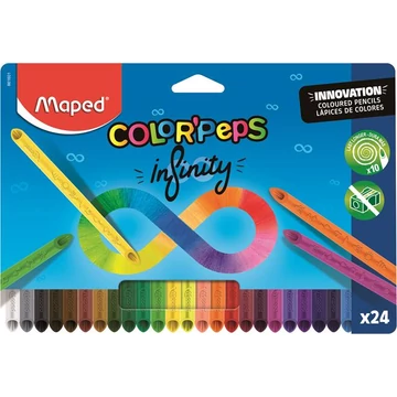 Maped színes ceruza készlet, háromszögletű, color peps infinity, 24 különböző szín