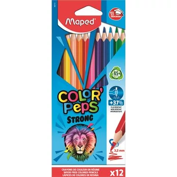 Maped színes ceruza készlet, háromszögletű, color peps strong, 12 különböző szín