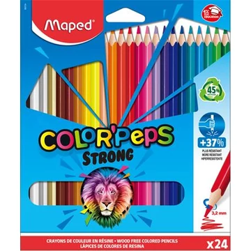 Maped színes ceruza készlet, háromszögletű, color peps strong, 24 különböző szín