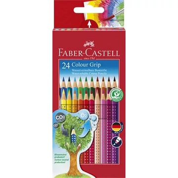 Faber-Castell színes ceruza készlet, háromszögletű, grip 2001, 24 különböző szín