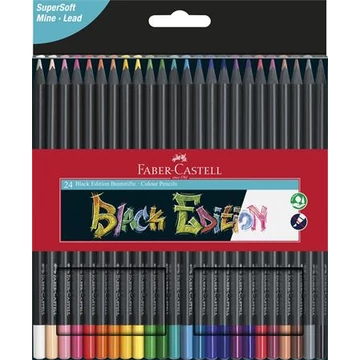 Faber-Castell színes ceruza készlet, háromszögletű, black edition,  24 különböző szín