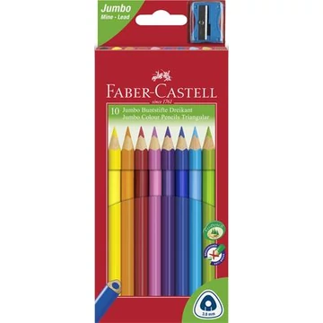 Faber-Castell színes ceruza készlet, háromszögletű, jumbo, 10 különböző szín